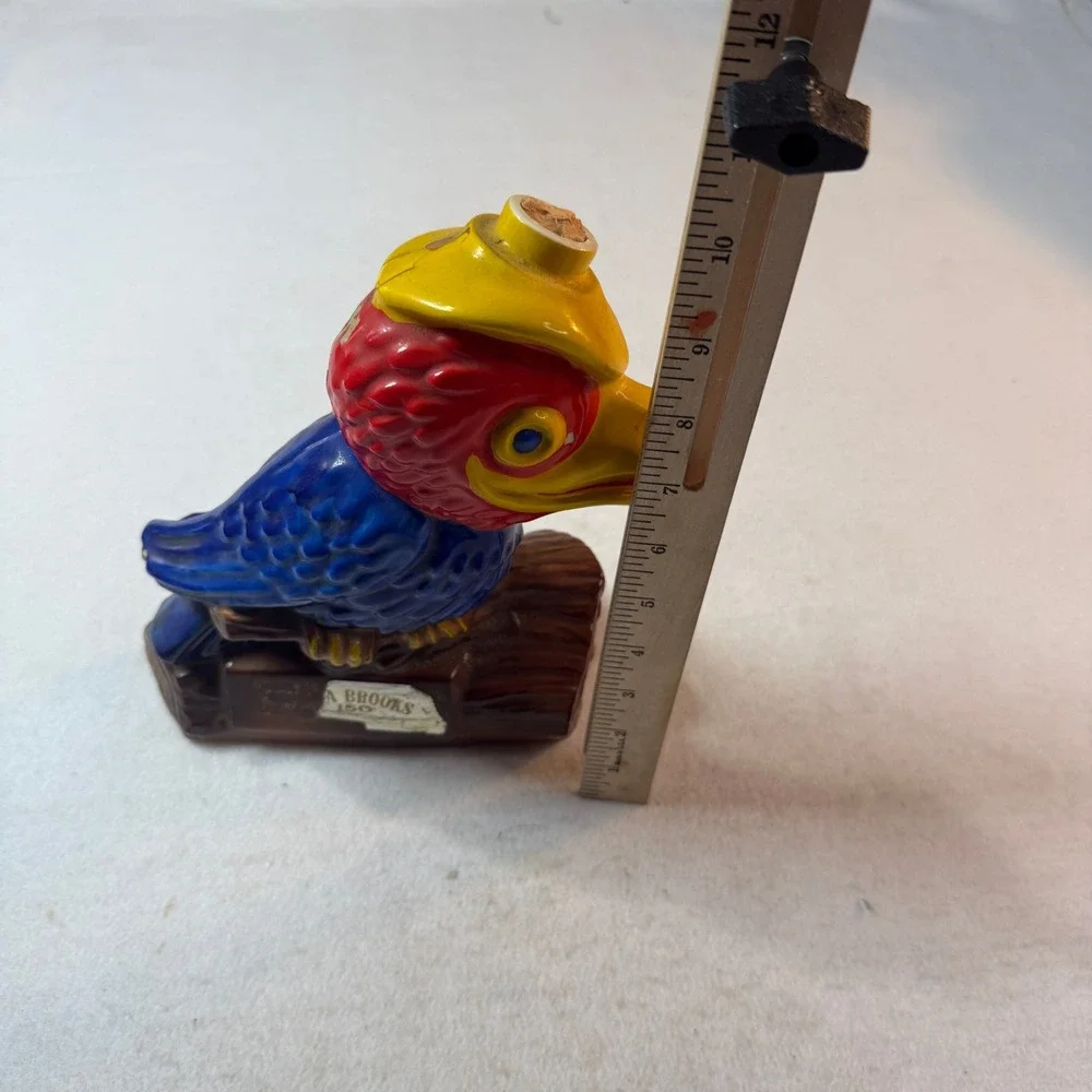 Vintage 1969 Ezra Brooks Decanter Kansas Jayhawk Bourbon Heritage